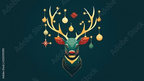 Christmas Deer with Ornaments