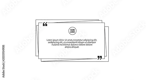 Layered minimalist quotation card with logo placeholder and text.