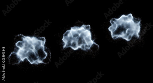 Abstract cosmic clouds in space with glowing particles