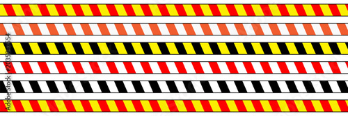 Foto Signs for marking obstacles and dangerous locations, Safety Warning Hazard Floor Tape