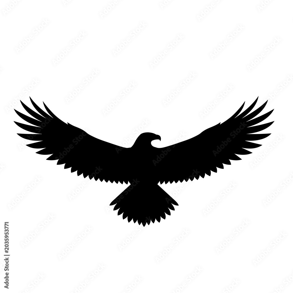 Fototapeta premium Eagle Flying Silhouette Illustration Vector Graphic Design