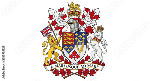 Canvastavla Canadian Coat of Arms Symbol Emblem.