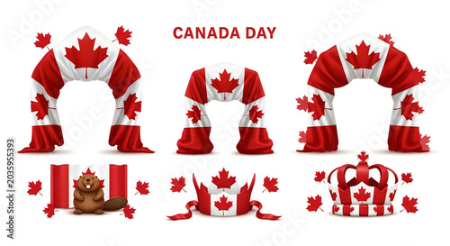 Canada day decorations festive archways maple leaf designs for july 1st celebrations