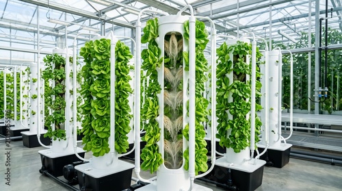Vertical farming system for sustainable agriculture and crop production in a controlled environment greenhouse