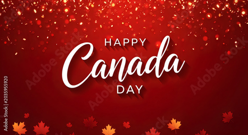 Happy canada day festive red background with elegant typography for canada's national day
