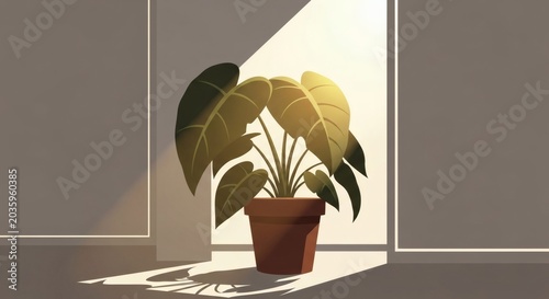 Minimalist Indoor Plant Illustration