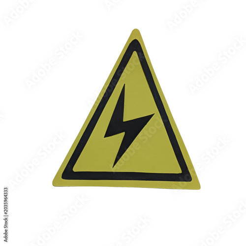 Warning lightning bolt symbol in yellow triangle