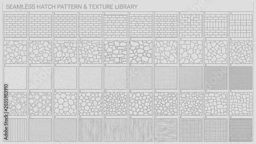 Foto Landscape Architecture CAD Hatch Pattern Set Grass Water Stone Wall Texture Elem