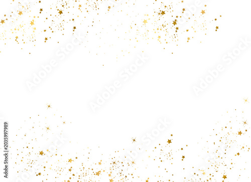 Gold stroke. Gold spray, brush watercolor, abstract grunge background. Watercolor gold. Golden foil pieces flake. Old gold texture with gold paper particles and gold flakes that shimmer. 