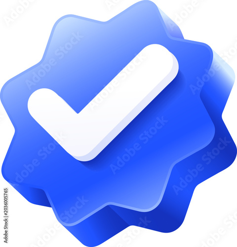3D Circle Green Checkmark icon symbol