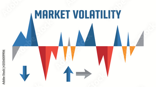Tableau sur toile Market Volatility Fluctuating Graph