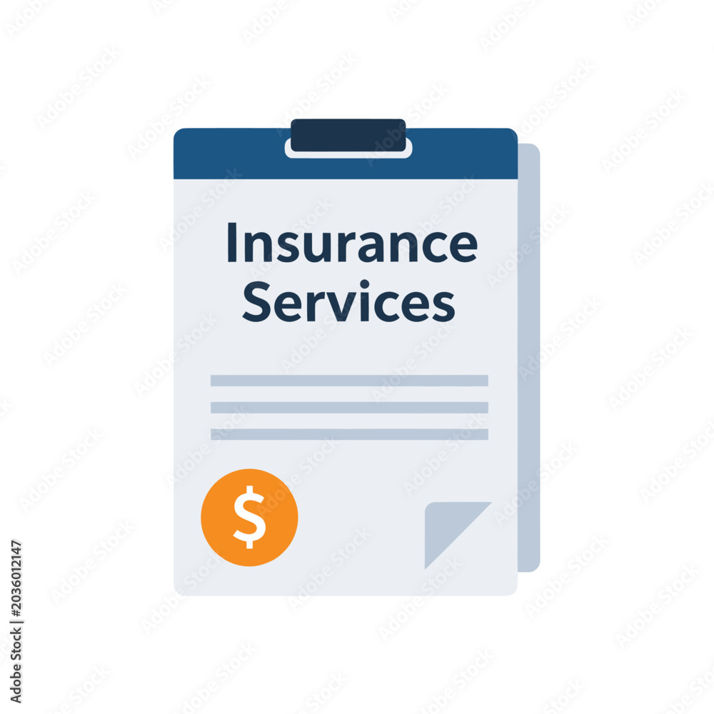 Fototapeta premium Insurance Services Document with Dollar Sign.