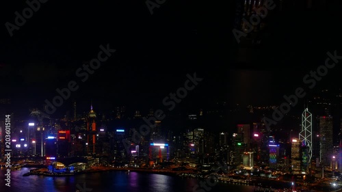Time lapse Building and the skyline of Hong Kong city
