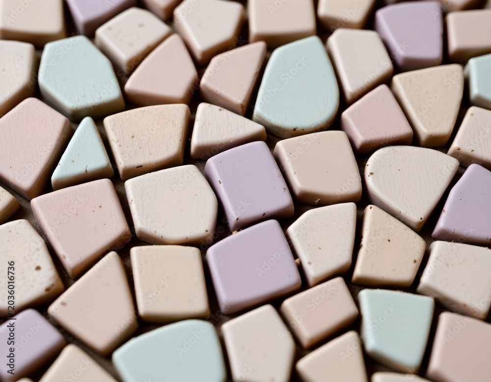 Fototapeta premium Pastel Mosaic Surface with Soft Gradient Tiles