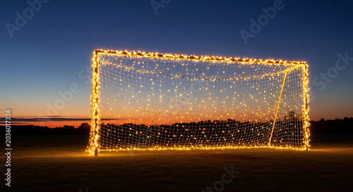 football field at sunset