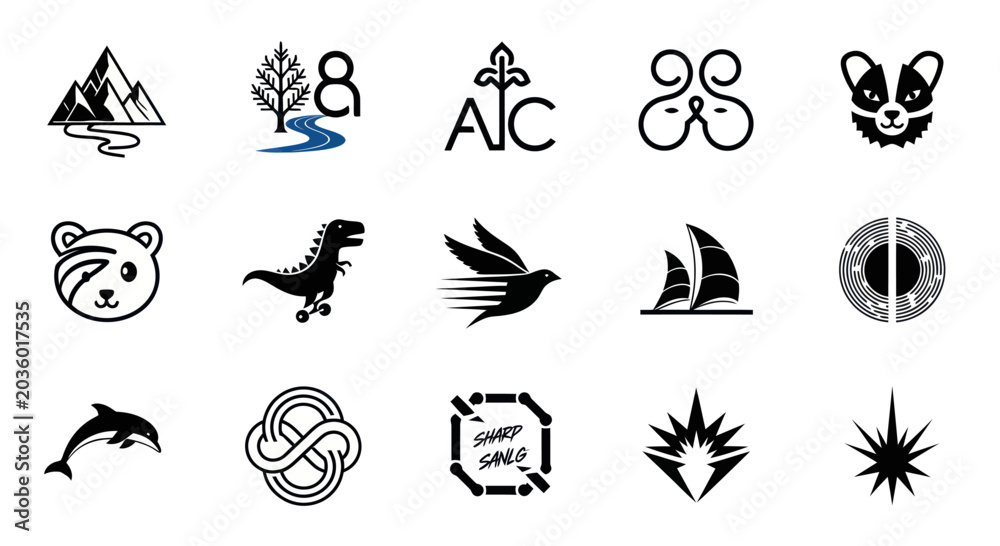 Fototapeta premium Collection of Diverse Vector Icons and Symbols