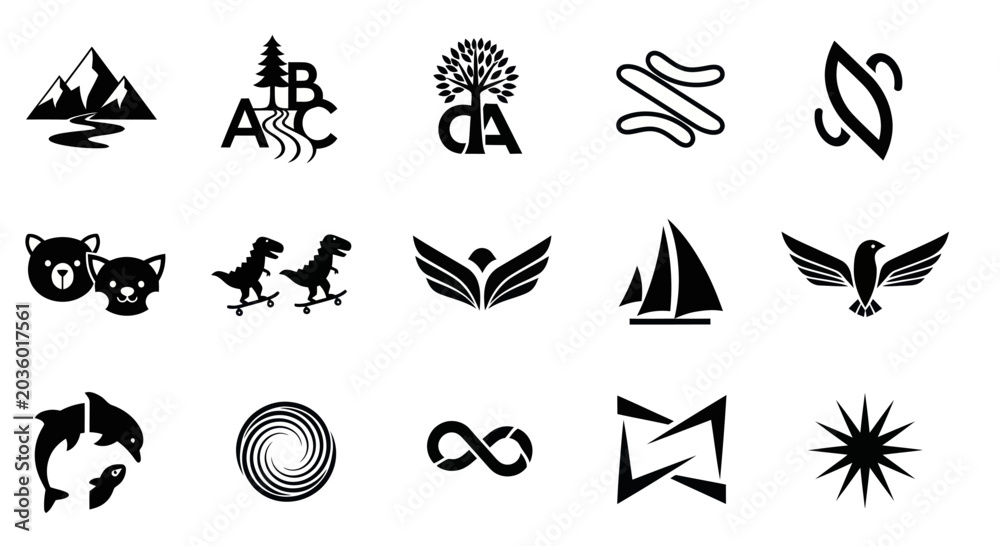 Fototapeta premium Collection of Diverse Vector Icons and Symbols