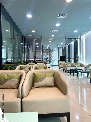 Modern Office Interior Beige and Olive Green Design Warm Hospitality