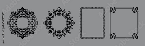Foto Set of decorative frames Elegant vector element for design in Eastern style, place for text