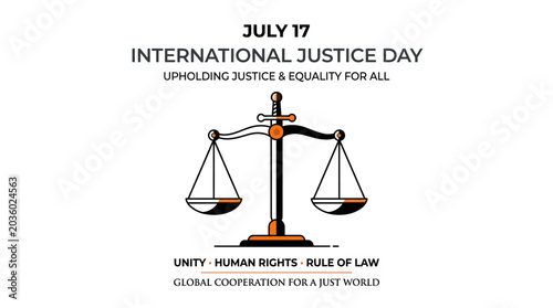 Obraz na płótnie International Justice Day July 17: Scales of Justice, Human Rights, Rule of Law