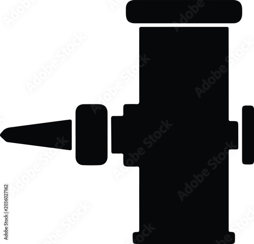 Foto Silhouette design of engine carburetor part for automotive mechanical engineerin