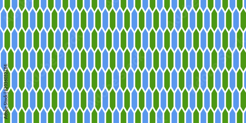 Konstfotografi Patrón de mosaico repetitivo con figuras alargadas en colores verde y azul sobre