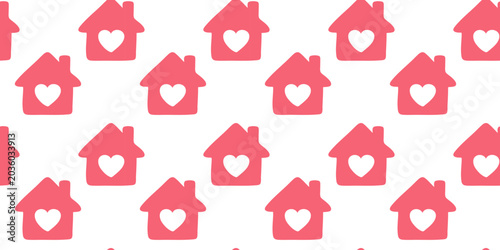 seamless house stencil pattern vector background