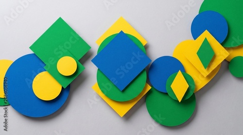 Brazil Flag Colors Paper Craft Background