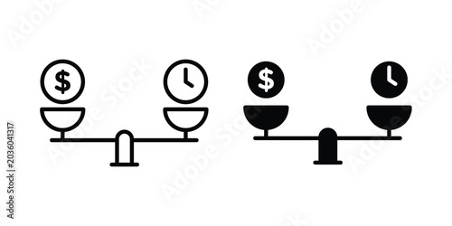 Tableau sur toile Time and money scale icon for Graphic Design Projects. EPS10