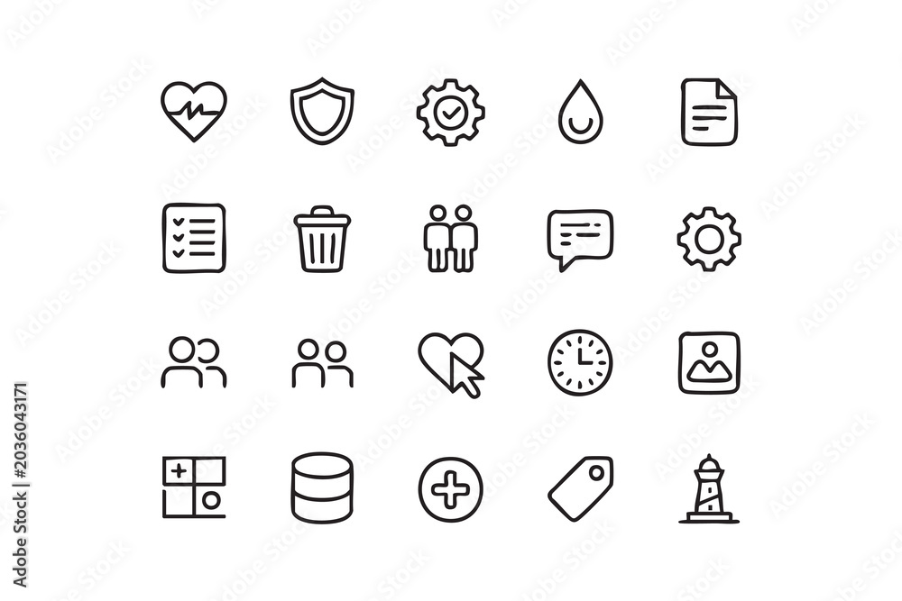 Fototapeta premium Digital Productivity Icons For Teamwork And Service Platforms