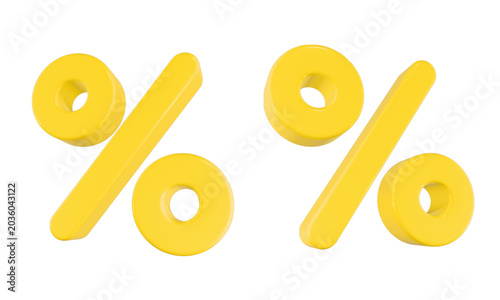 percent icon 3d rendering