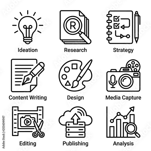 Business Strategy Icons and Concepts.