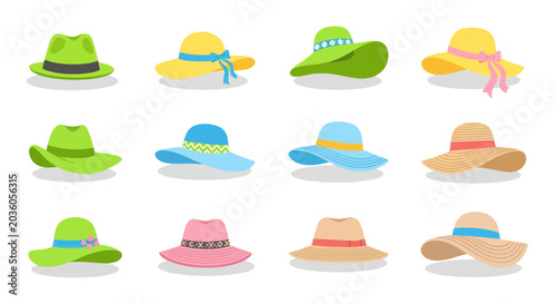Collection of Summer Hats, Sun Hats, Fashion Hats, Beach Hats, Colorful Headwear