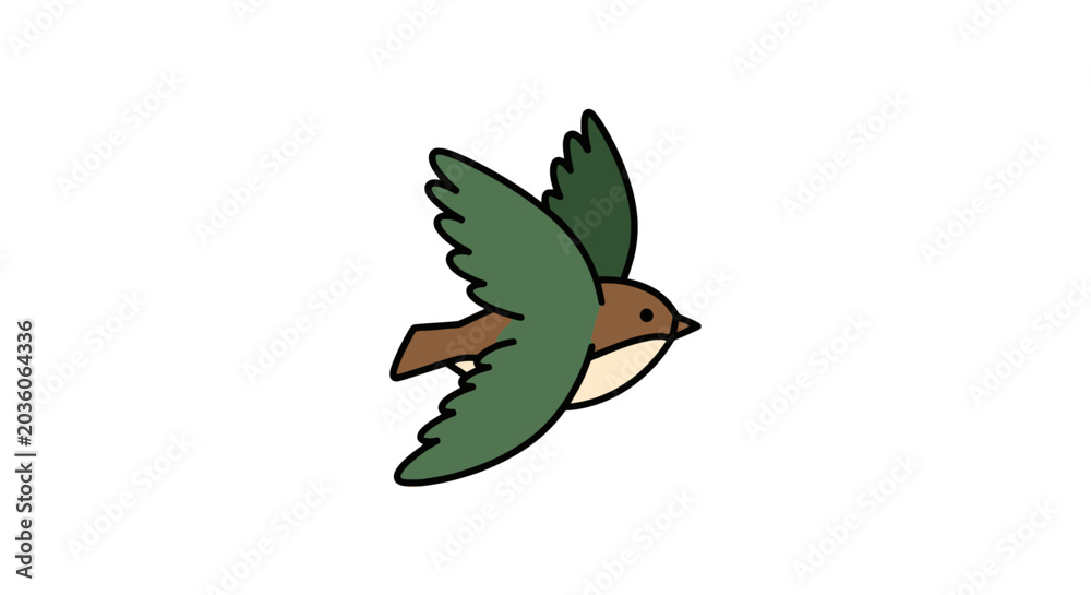 Obraz premium Stylized bird wings frame on white background