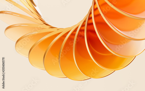 Glass gradient geometry background, 3d rendering.