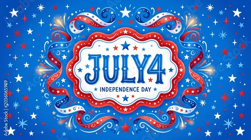 Vibrant 4th of july celebration background