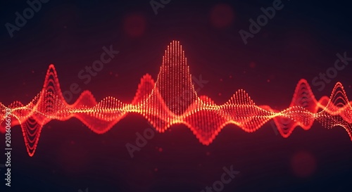 Red Audio Waveform.