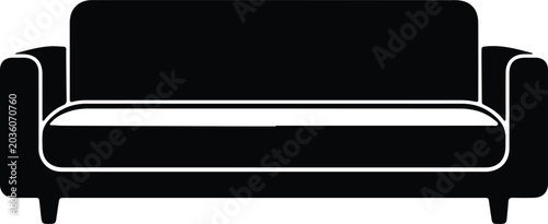 Bild auf Leinwand Silhouette design of a modern black sofa icon for home interior vector