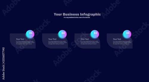 Tableau sur toile Set of futuristic abstract infographic posters