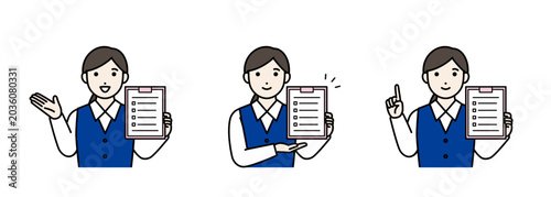 Foto 問診票を案内する受付の女性