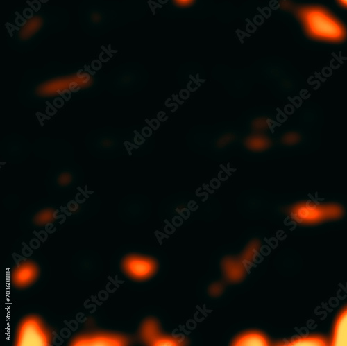 Dark Abstract Background with Orange Bokeh Glow and Soft Light Spots