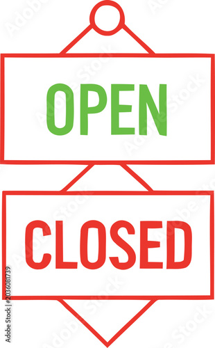Open and closed sign for store or business