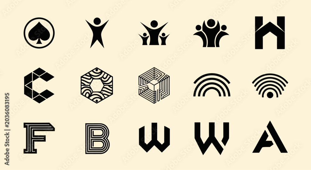 Fototapeta premium Collection of Abstract Geometric Logos and Symbols
