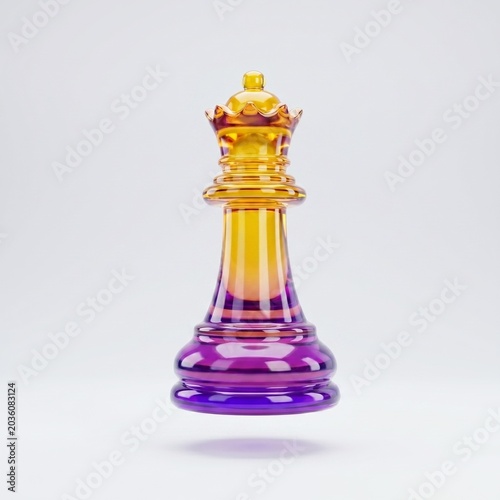 Golden Chess Queen Piece 3D Luxury Illustration