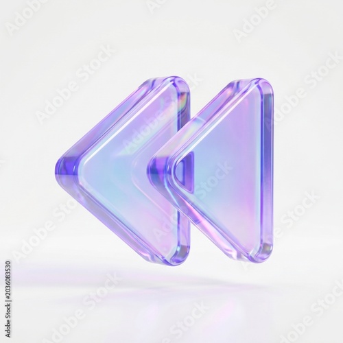 Glossy Purple Rewind Media Control Glass Icon