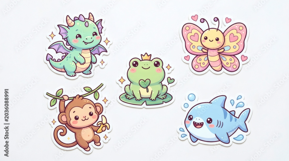 Obraz premium A Collection Of Six Stickers With Different Designs Each Sticker Has A Unique