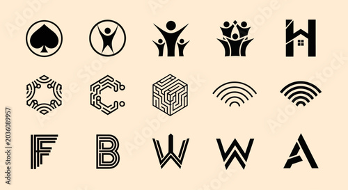 Collection of Modern Business Logos and Icons