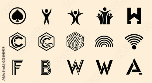 Collection of Modern Business Logos and Icons