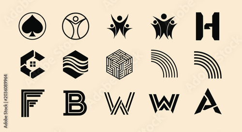Collection of Modern Business Logos and Icons