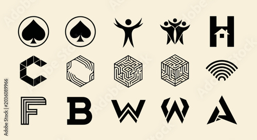 Collection of Modern Business Logos and Icons